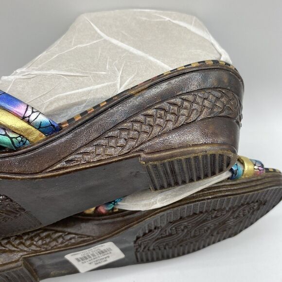Mussi Sandalia Colombian Multicolor Metallic Slip-On Sandals Women's Size 6 - Picture 5 of 7